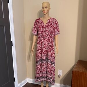Knox Rose Red and White Printed Maxi Dress